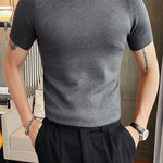Half High Neck Knitted T-shirt