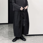 Retro Woolen Loose Plaid Wide-leg Casual Pants