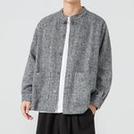 Stand Collar Retro Loose Casual Shirt