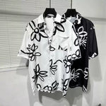 Irregular Printed Loose Shirt