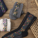 Winter Retro Ethnic Cute Floral Socks