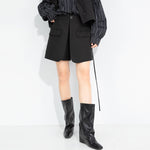 Women's Elastic-waist Layered Suiting Skirt-pants