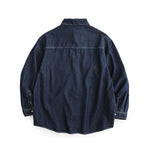 Washed Patchwork Multi-pocket Denim Shirt