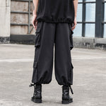 Multi-pocket Straight Drawstring Slacks