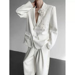Embroidered 3D Floral Casual Blazer