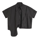 Womenâ€™s Patchwork Irregular Collar T-shirt