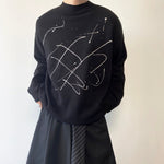Splash Ink Round Neck Thick Knitted Sweater