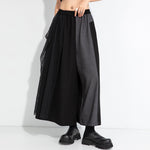 Paneled Wide-leg Elastic Waist Culottes