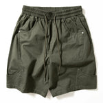 Retro Elastic Waist Loose Straight Leg Shorts