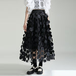 Retro Three-dimensional Polka-dot High-waist A-line Skirt