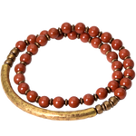 Red Jasper Beads Multi-layer Retro Ethnic Bracelet