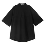 Collarless Thin Loose Short-sleeved Shirt