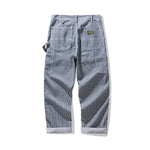Raw Denim Multi-pocket Striped Outdoor Cargo Pants