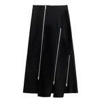 Loose Casual Zipper Slit Skirt