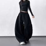 Casual Draped Straight Leg Floor-length Sweatpants