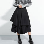 Irregular High-waisted A-line Skirt Pants