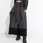 Elastic Waist Midi Skirt Pants