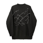 Splash Ink Round Neck Thick Knitted Sweater