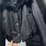 American Warm Large Fur Collar Coat
