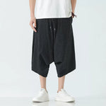 Stripe Lantern-shaped Loose-fitting Low-cut Baggy Pants