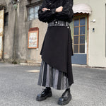 Irregular Patchwork Striped Wide-leg Pants