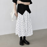 Womenâ€˜s 3D Pleated Irregular Polka Dot Midi Skirt
