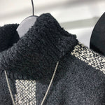 Irregular Raw Edge Loose Turtleneck Sweater