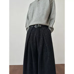 Embroidered Striped Wool Wide-leg Pants