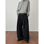 Embroidered Striped Wool Wide-leg Pants
