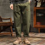 American Retro Patchwork Straight-leg Cargo Pants