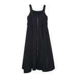 Spaghetti Strap Ruched Zippered Loose Long Dress