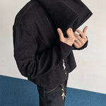 Textured Deconstructed Twill Lapel Jacket