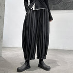 Striped Loose Cropped Harem Casual Pants