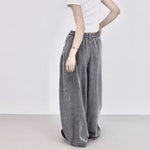 High-waisted Wide-leg Casual Curved Trousers