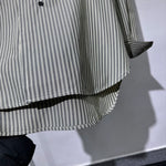 Striped Irregular Lapel Shirt