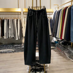 Two-tone Drawstring Casual Straight Leg Pants