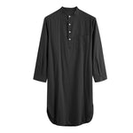 Button Solid Arabian Nightgown Shirt