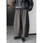 Retro Woolen Loose Plaid Wide-leg Casual Pants