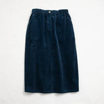 Corduroy Elastic Waist Midi Skirt