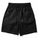 Retro Elastic Waist Loose Straight Leg Shorts