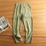 Linen Breathable Loose Drawstring Straight Trousers