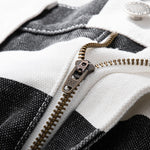 Striped Canvas Trousers Rider Pants