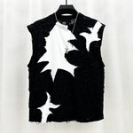 Patchwork Ripped Sleeveless Tank Top T-shirt