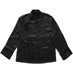 Stand-up Collar Embroidered Diagonal Placket Shirt