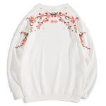 Plum Embroidery Sweatshirt