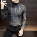 Mid-neck Slim-fit Knit Base Sweater