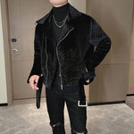 Thick Short Diagonal Zipper Cotton Jacket