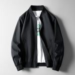 Stand Collar Zip Slip Pocket Baseball Jacket