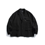 Loose-fitting Curved Lapel Blazer