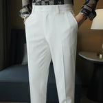 Casual Slim-fit Drape Suit Trousers